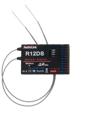 乐迪R9DSR12DS 2.4G多通道AT9/AT10遥控器二代接收机穿越机QAV250