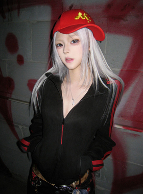 亚文化立领外套女冬季vintage条纹拼接修身夹克街头风视觉系上衣