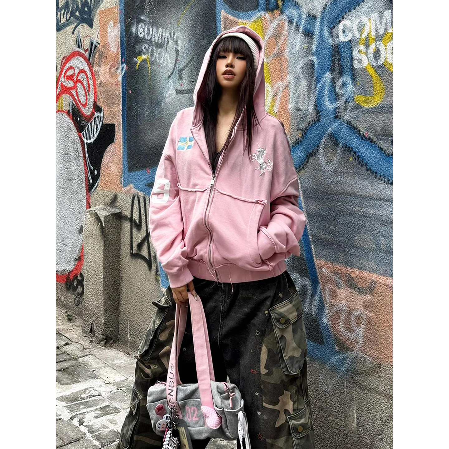 【免费试穿】y2k亚文化做旧卫衣