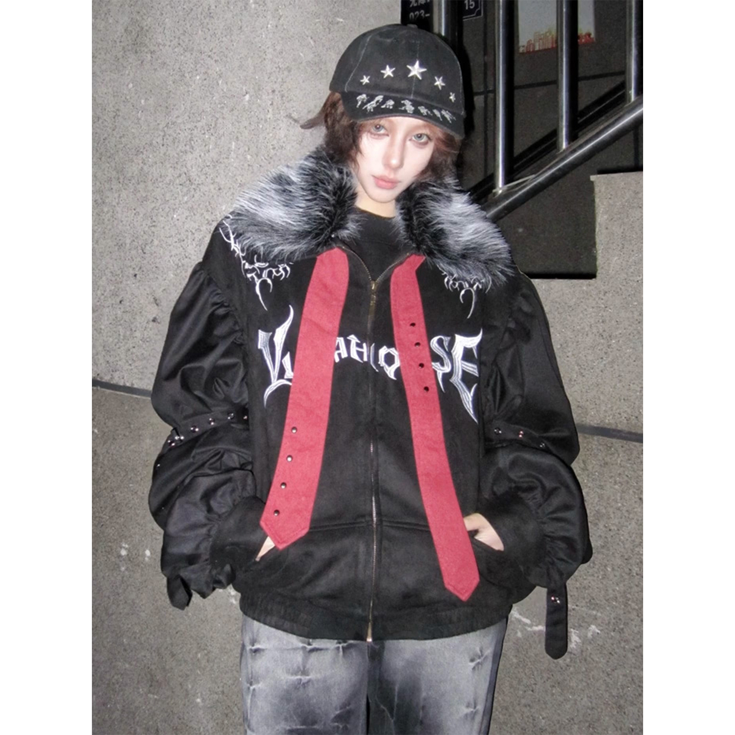 【赠运费险】y2k亚文化黑色棉服