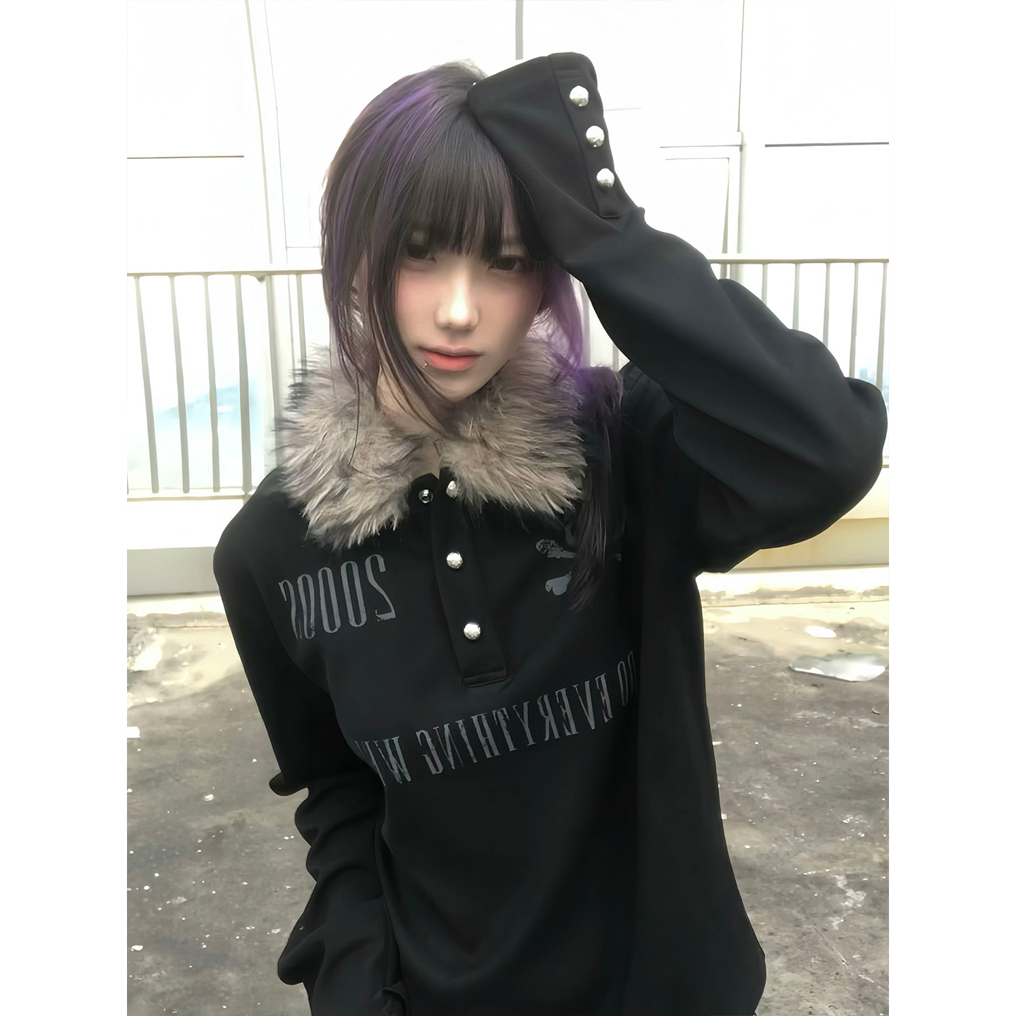 【免费试穿】亚文化黑色长袖T恤