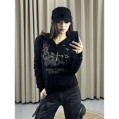 【免费试穿】美式亨利领长袖T恤