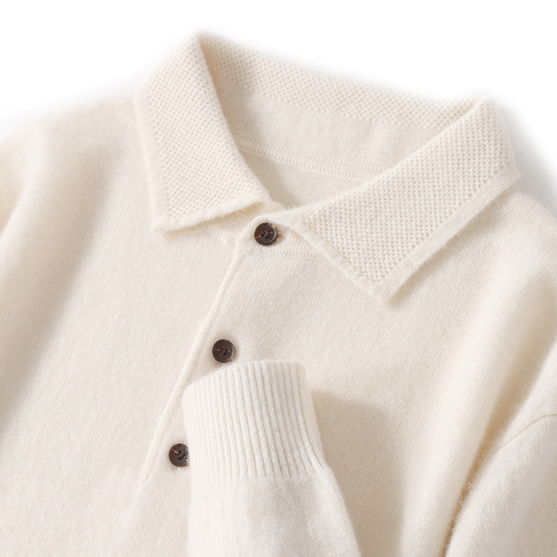 男士POLO领纯羊毛衫秋冬新款