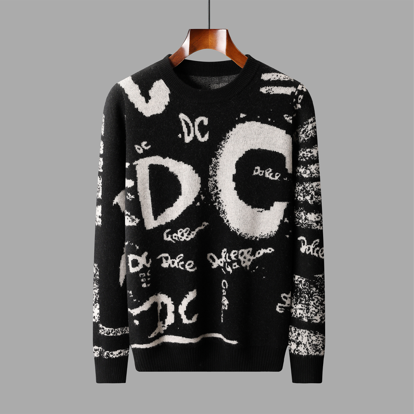 秋冬新款纯羊毛衫男士圆领针织衫