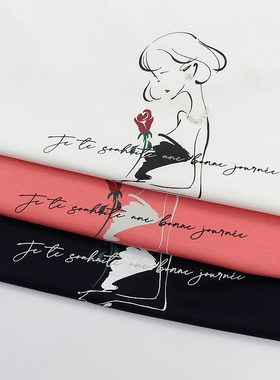 O323062 日本单 特价 夏款百搭圆领套头短袖T恤 女款