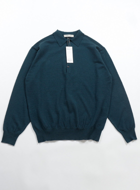 Z422316 日本 男款 秋冬款简约百搭翻领套头针织衫 男士