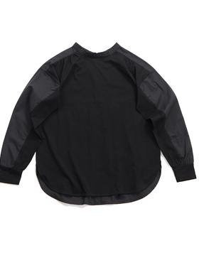 B422781 日本单 秋款森林系拼接款百搭长袖套头衫 女款