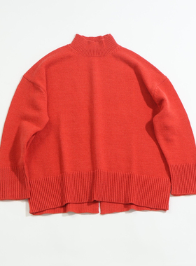 JAJ254 日单外贸秋冬款简约宽松休闲半高领套头长袖毛衣 女款