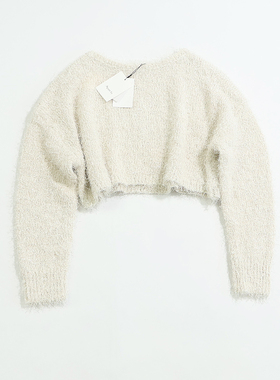 BAL124 日单外贸秋冬款洋气慵懒风柔软宽松圆领套头短款毛衣 女款