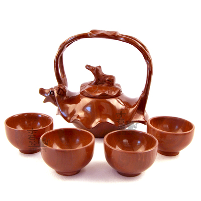 清幽风礼盒木鱼石茶具
