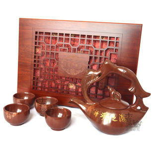 海之魂正品木鱼石茶壶养生茶具手工提梁茶壶茶具中式复古礼品
