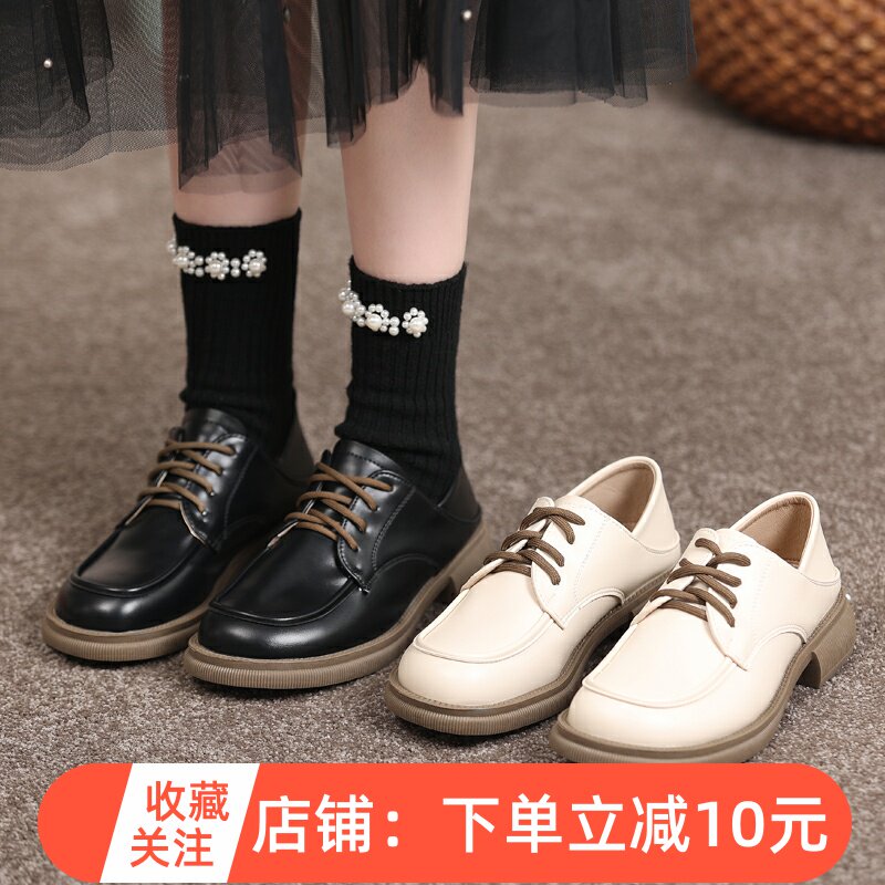 上班族小皮鞋女2025春秋新款平底透气单鞋软底防滑小码33学生通勤
