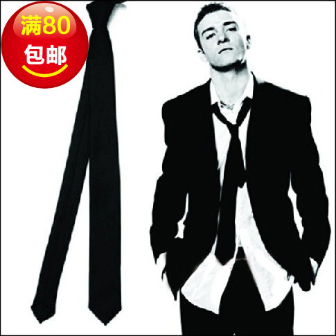 特价男士黑色休闲领带/领结5cm韩版尖头学生男女生窄版表演小领带