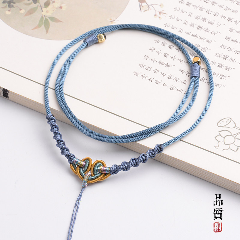diy手工编织翡翠玉器挂件绳玉佩水晶玛瑙饰品挂脖毛衣链绳男女款