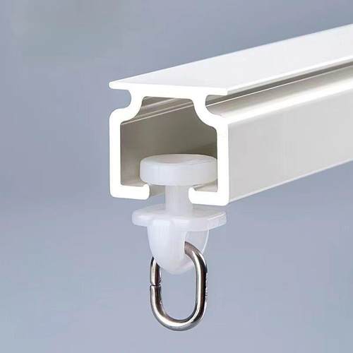 老式窗帘轨道滑轮辅料挂钩配件滚轮门帘扣环弯轨滑轨导轨窗帘扣