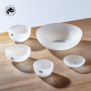 日本广田硝子吹雪磨砂玻璃水果沙拉碗冰激凌碗日式小钵甜品碗豆皿