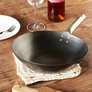 日本进口山田工业所hanako四层深度氮化处理窒化铁平底锅煎锅炒锅