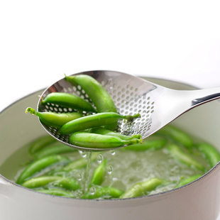 NONOJI日本进口家用大漏勺304不锈钢厨房笊篱捞花椒勺油炸网筛