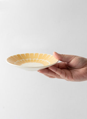 日本进口美浓烧陶瓷amis杯托浅盘子釉下彩甜品蛋糕味碟餐具下午茶