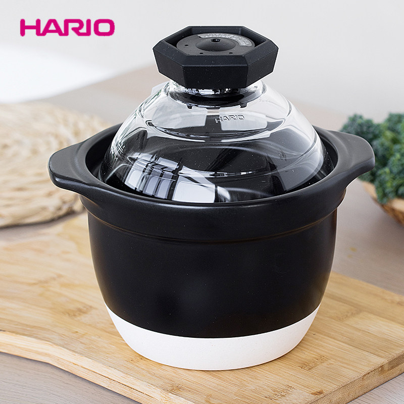 水开可鸣笛日本进口hario可视玻璃盖深型土锅饭釜砂锅煮饭锅家用