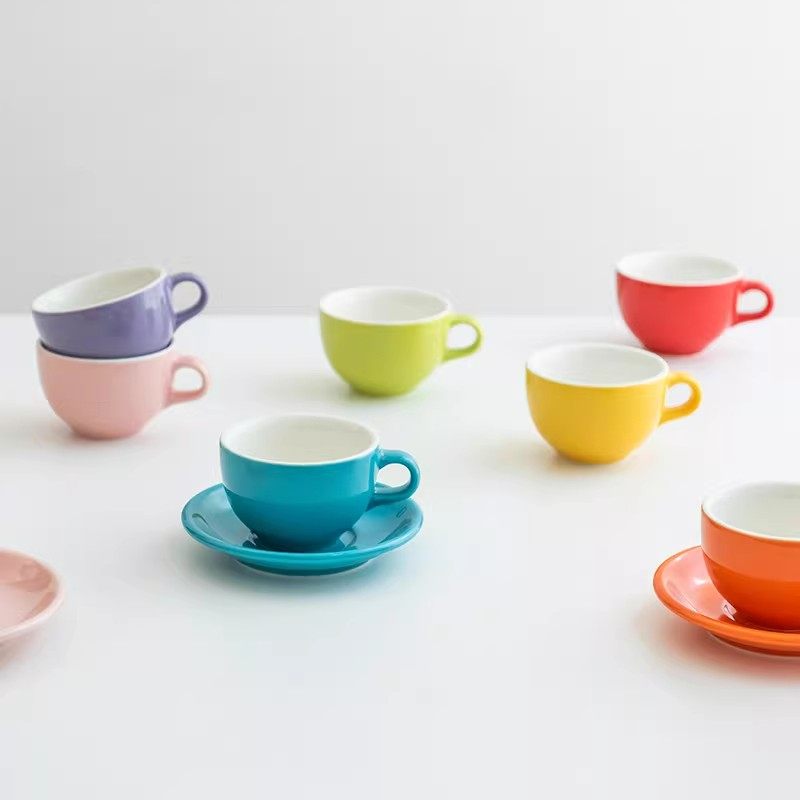 日本进口ORIGAMI美浓烧亮面彩色陶瓷咖啡杯拿铁杯拉花杯单杯杯碟,餐饮具,咖啡杯,淘宝优惠券,粉丝福利购,淘宝优惠卷