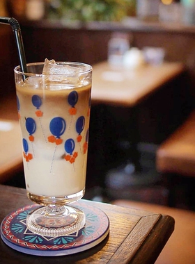限定款日本aderia石冢硝子昭和复古有脚杯水杯果汁杯甜品杯玻璃杯