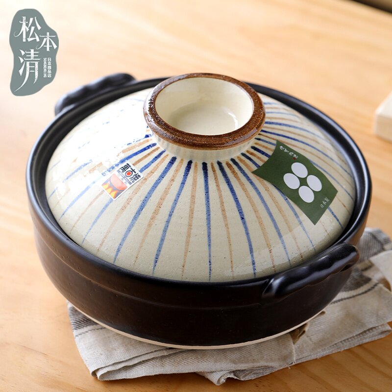 日本原装进口吴须十草万古烧砂锅日式土锅炖汤锅煮饭煲仔