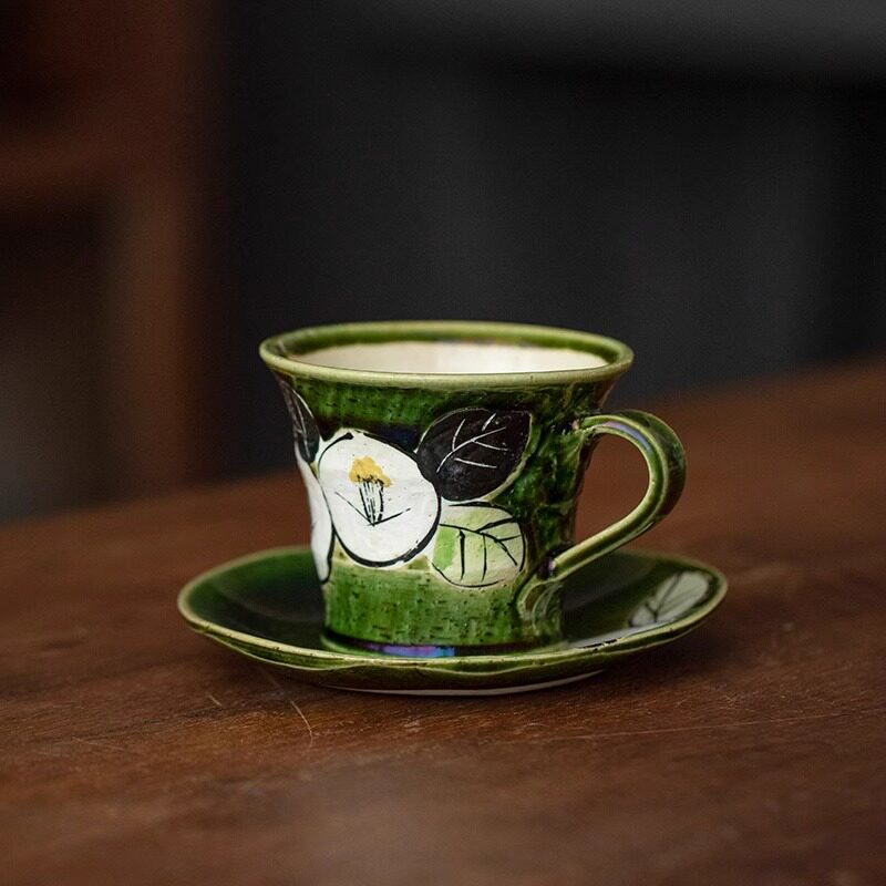 日本进口手绘咖啡杯套杯生日礼物