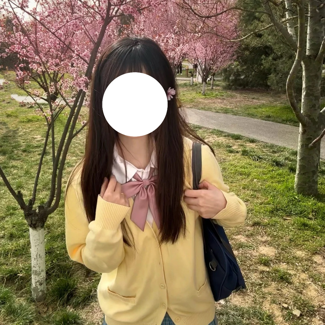 日系学院风JK套装黄色针织开衫叠穿松蓝格裙秋冬百搭外套时尚套装