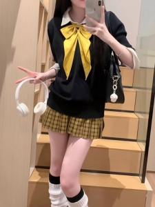 向日葵/原创正版JK制服学院风校供感针织毛衣软妹秋冬套装jk格裙
