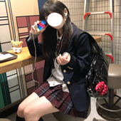 原创jk制服日系学院风校供感叠穿西装 针织开衫 毛衣外套女秋冬套装