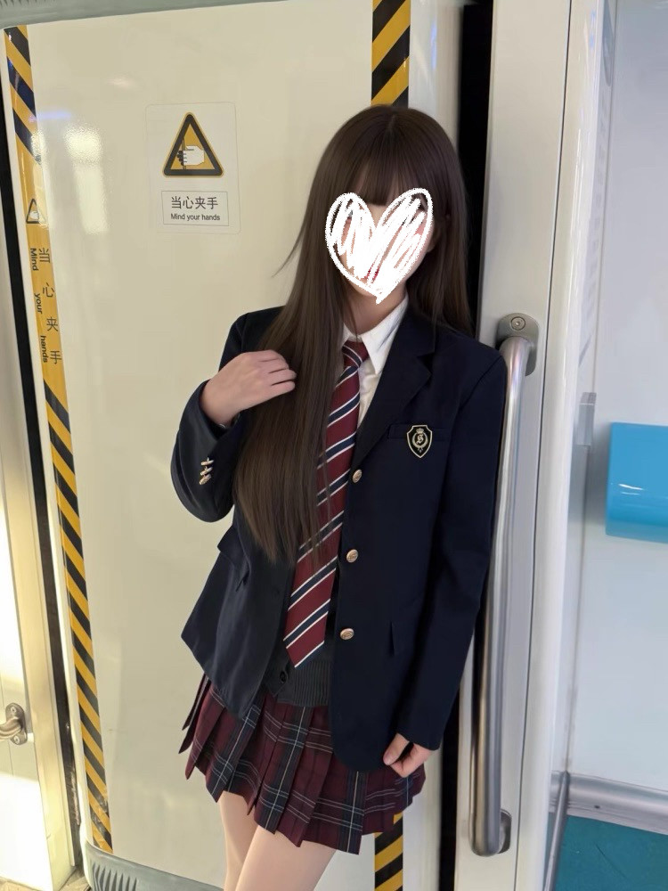 学院风校供感日系jk制服女春秋冬季班服长袖小个子格裙子质感套装