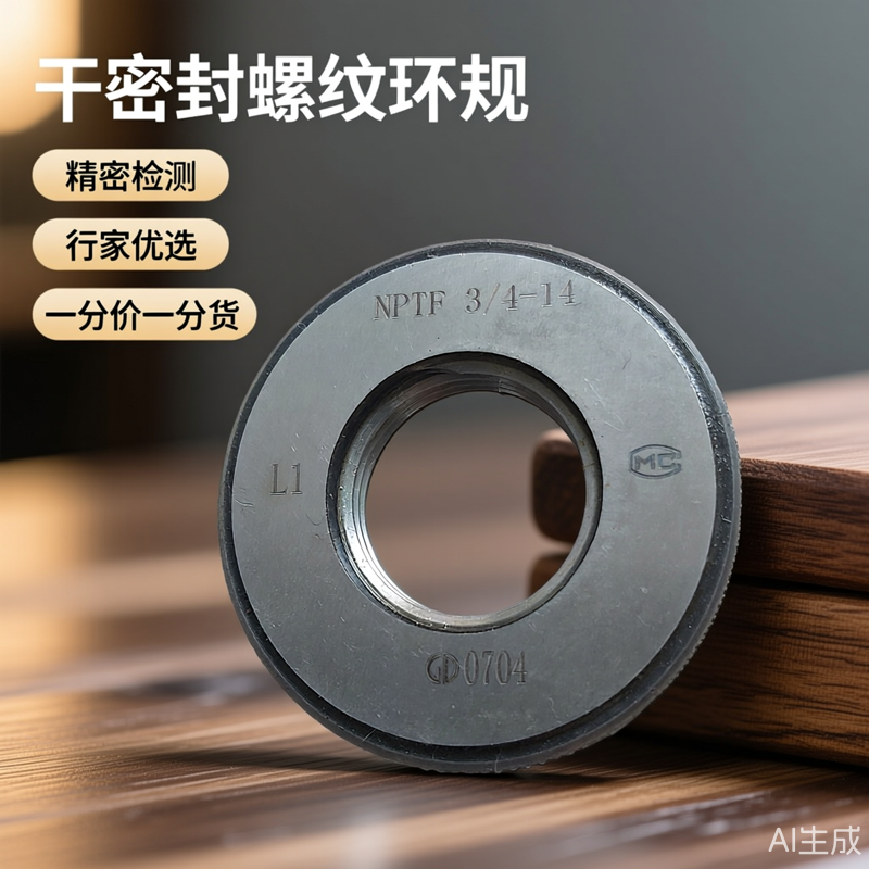 干密封圆锥管螺纹环规NPTF3/4-14L1 L2 L3三件套装六台阶光滑环规