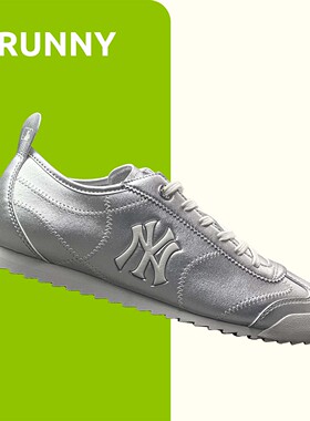 MLB低帮男鞋女鞋NY大logo轻便透气银色薄底T头德训鞋3ASXC016N