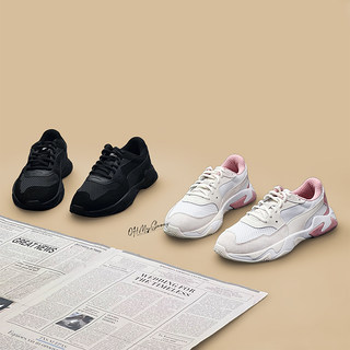 PUMA STORM低帮女鞋 粉白色春夏网布透气复古潮流老爹鞋369770-04