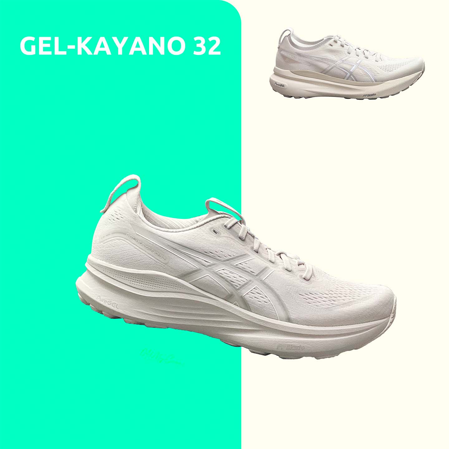 ASICS KAYANO32低帮男鞋卡其色超轻软底久站不累支撑跑鞋1011C052