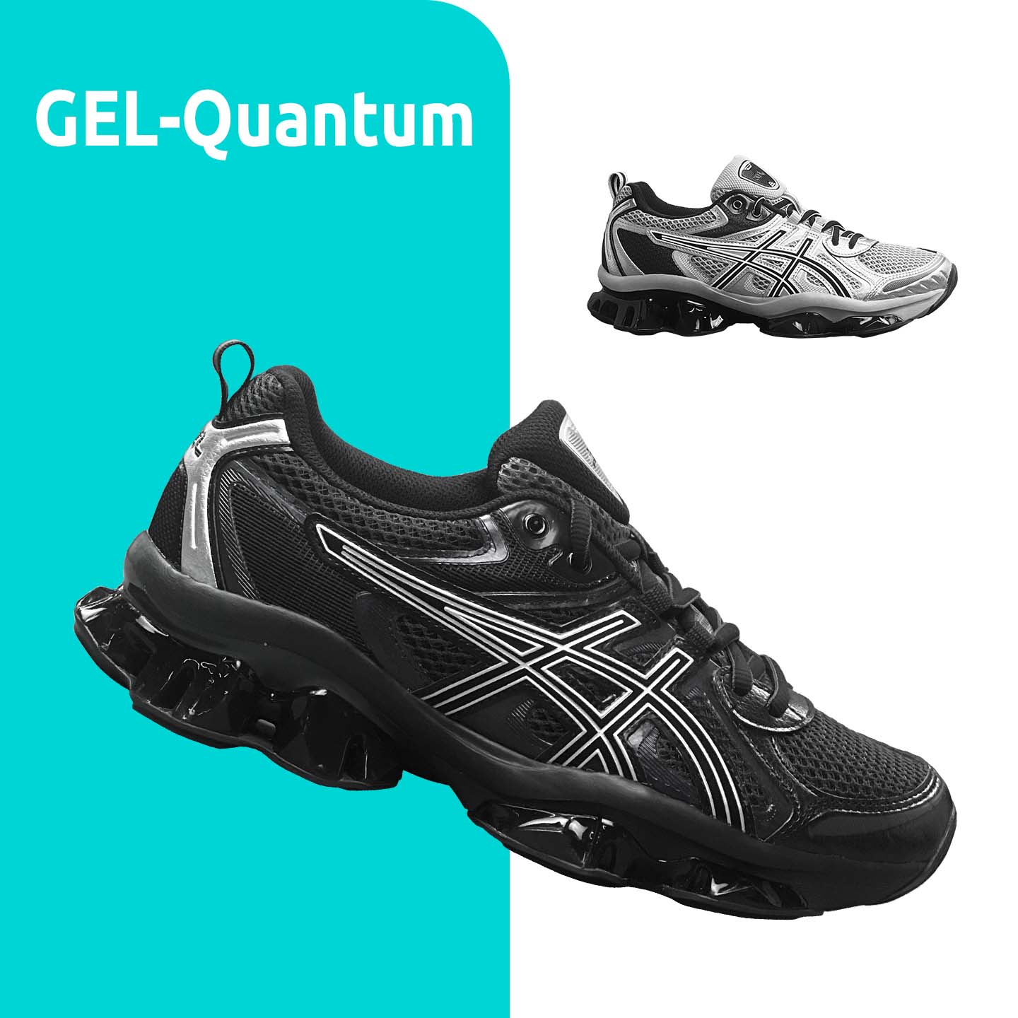 Asics GEL-Quantum全黑液态银全掌GEL减震机能风休闲鞋1203A270
