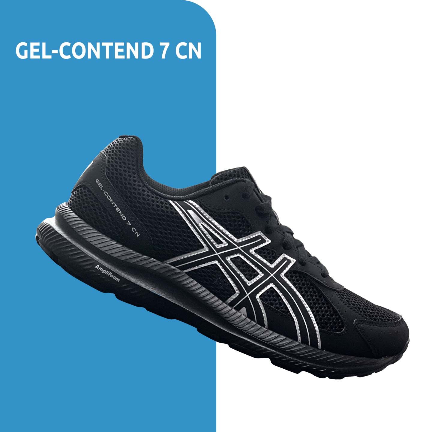 ASICS CONTEND7低帮男鞋全黑银网布透气减震训练健身跑鞋1011B917,运动鞋new,跑步鞋,淘宝优惠券,粉丝福利购,淘宝优惠卷