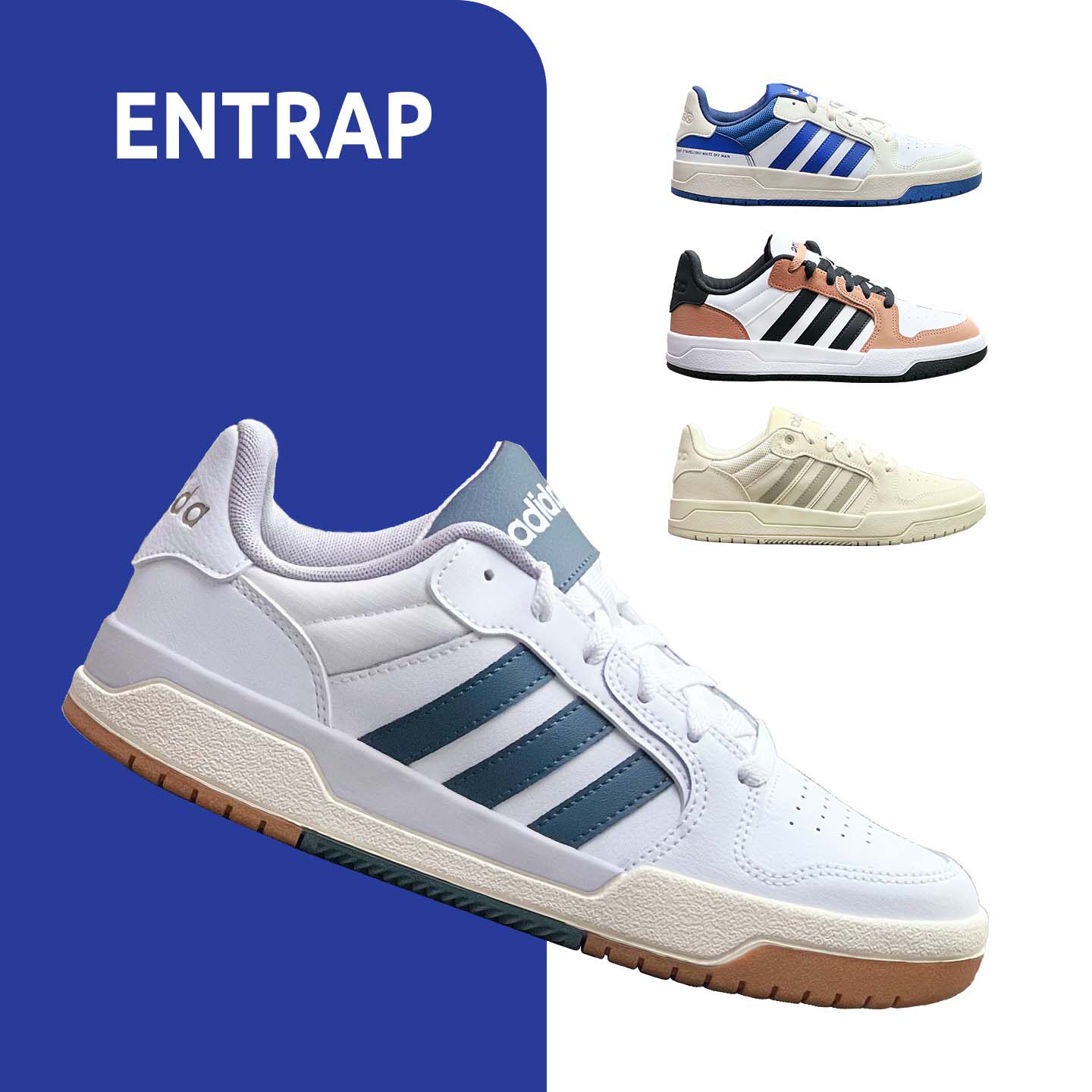 Adidas正品！低帮白绿复古板鞋