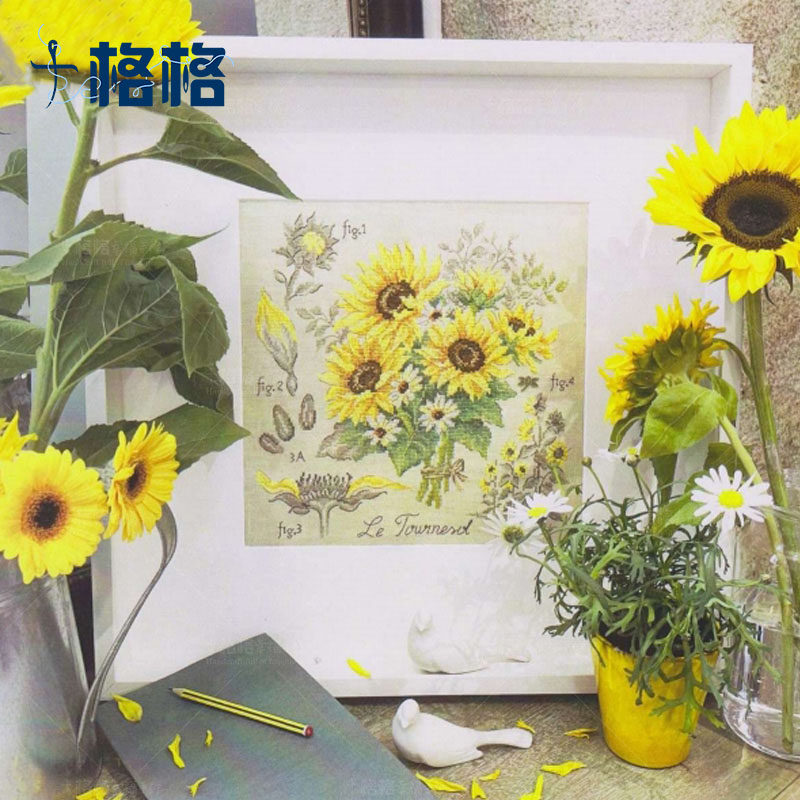 十格格十字绣法国DMC绣线套件2025新款提供saga阴影花系列 向日葵