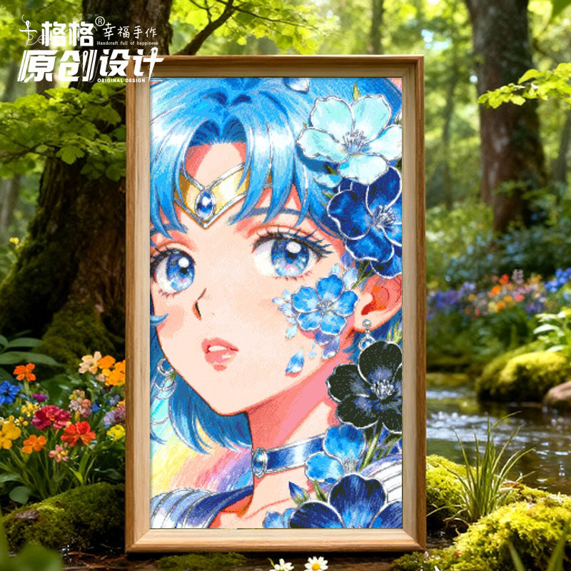 十格格十字绣DMC绣线套件25-12月原创设计花语缤纷美少女水野亚美