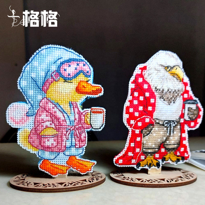 十格格十字绣法国DMC绣线套件2025新款 可爱 茶杯动物系列 冰箱贴