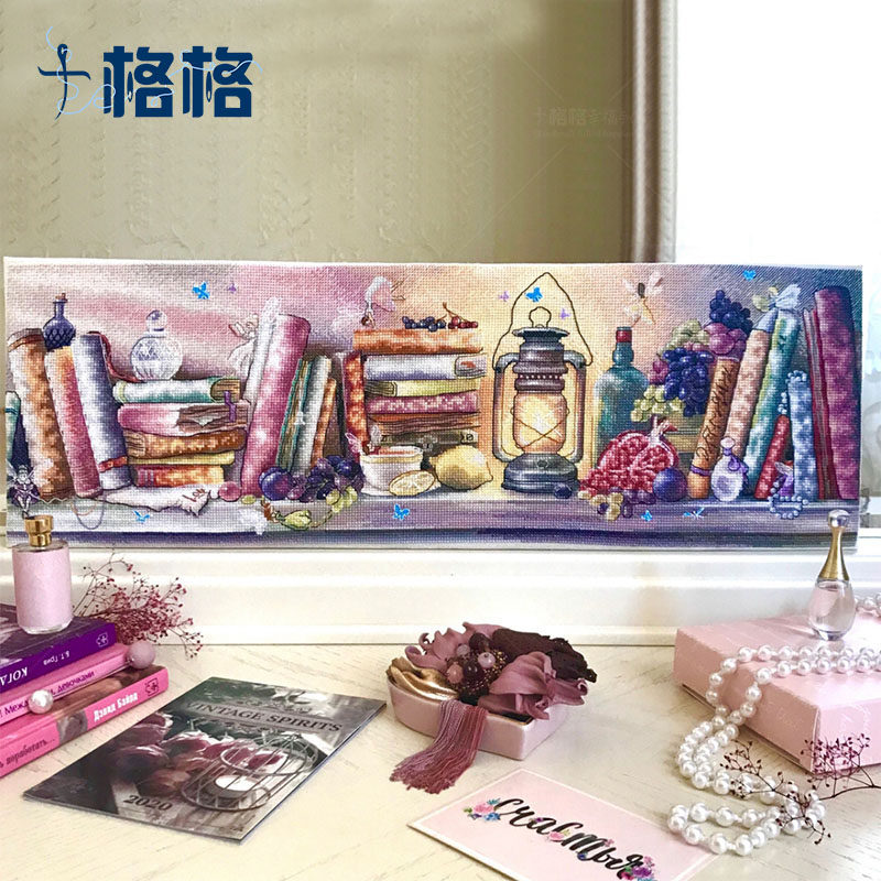 十格格DMC十字绣套件2025新款儿童手工diy女孩欧式现代 油灯书架