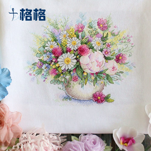 十格格DMC十字绣套件 店长推荐 花卉 唯美水彩系列 浪漫繁花花瓶 - 封面