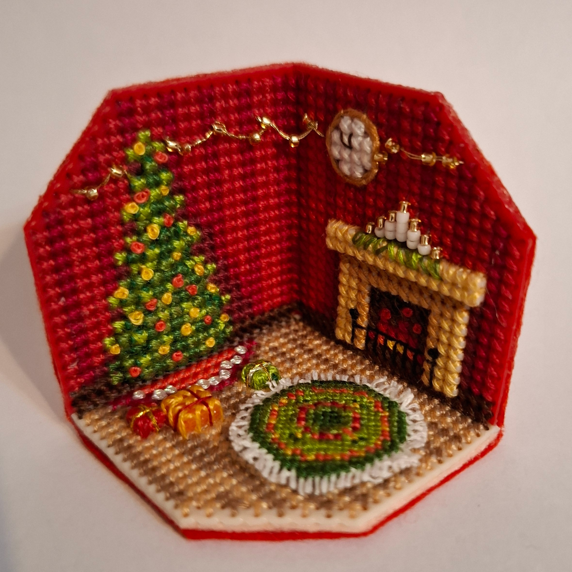 十字绣DMC线套件2025款3D立体小方块冰箱贴小房间系列 圣诞节客厅