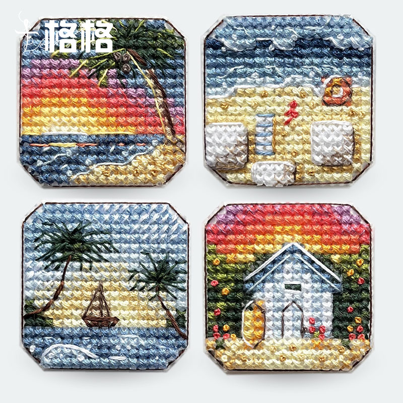 十字绣3D立体小方块冰箱贴