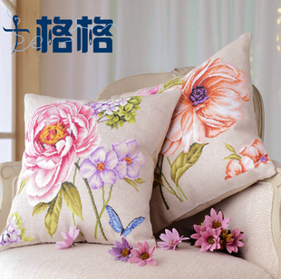 卧室 客厅 靠垫 二选一 柔情蜜语 抱枕 简约 DMC十字绣套件专卖