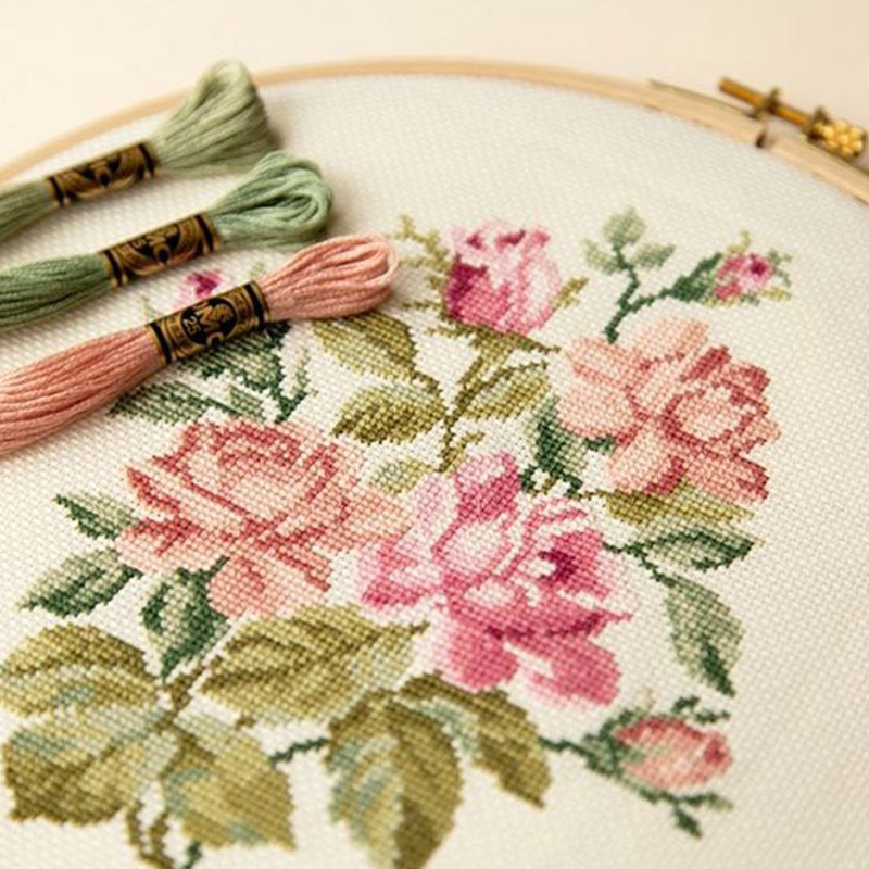 十格格十字绣法国dmc粉红绣线