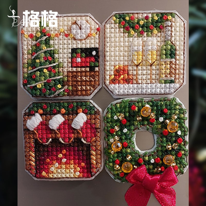 十字绣3D立体小方块冰箱贴