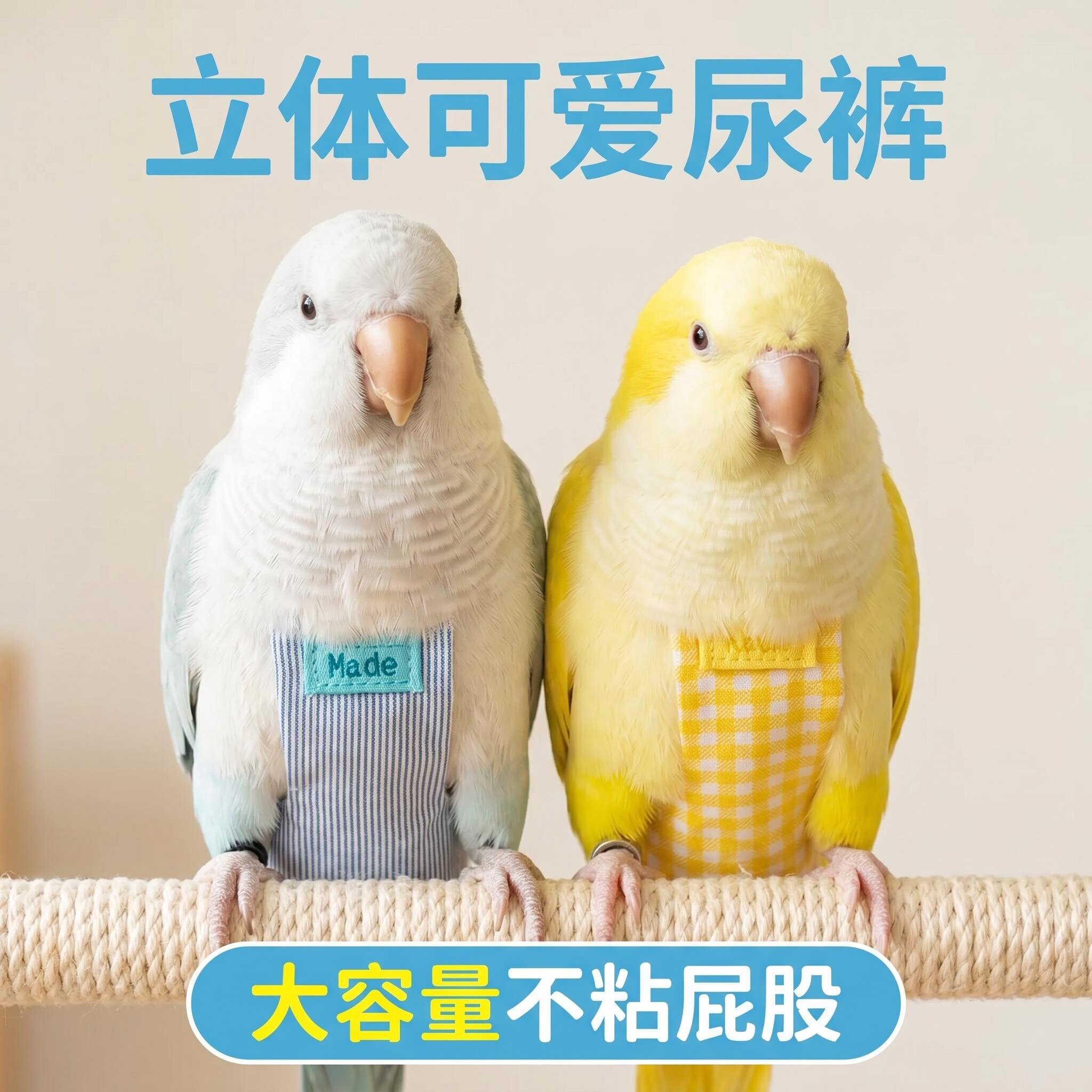 鸟用尿裤立体大容量买两件送手绳
